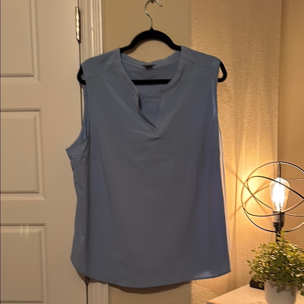 Eddie Bauer Light Blue V-Neck Blouse